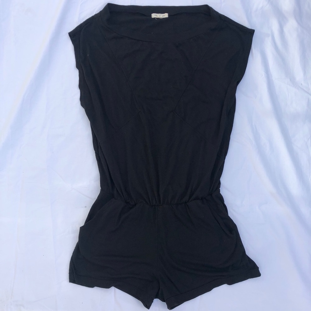 Silence + Noise Black Cotton Romper